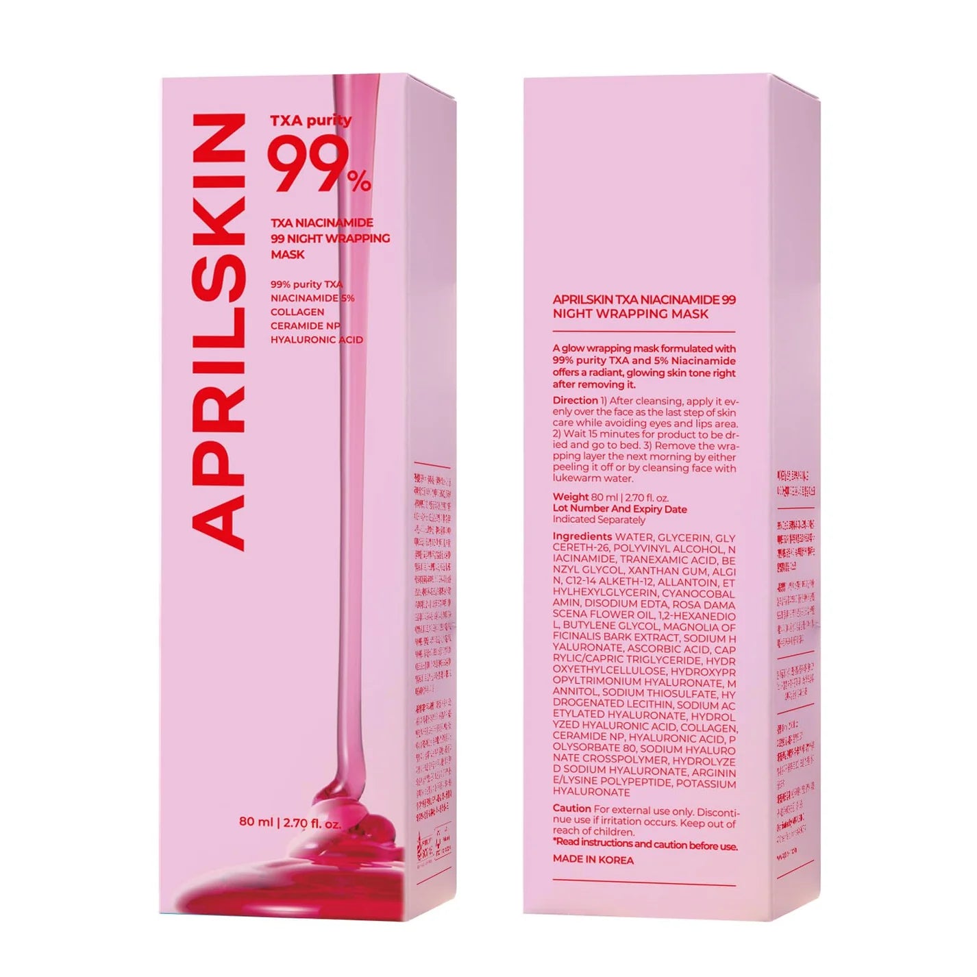 Aprilskin TXA Niacinamide 99% нощна маска - 80ml